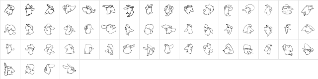Improfil LT Outline Regular Character Map