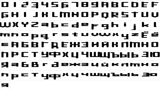 InavelTetka Cyr Semi-expanded DemiBold Character Map InavelTetka Cyr Semi-expanded DemiBold Character Map