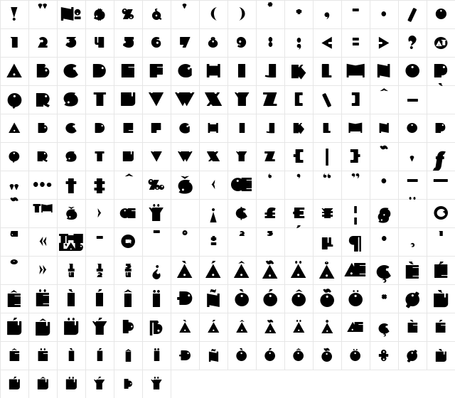 Independant - Small Caps Regular Character Map
