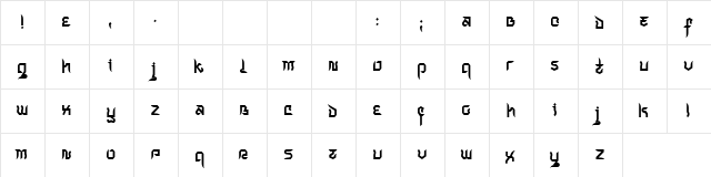 Indochine Regular Character Map Indochine Regular Character Map
