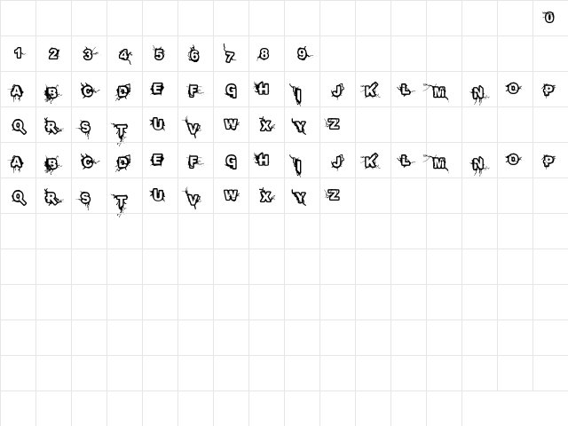 INFECTED Regular Character Map INFECTED Regular Character Map