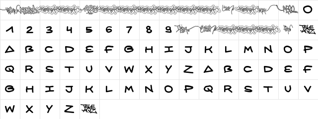 AQZ crew Regular Character Map