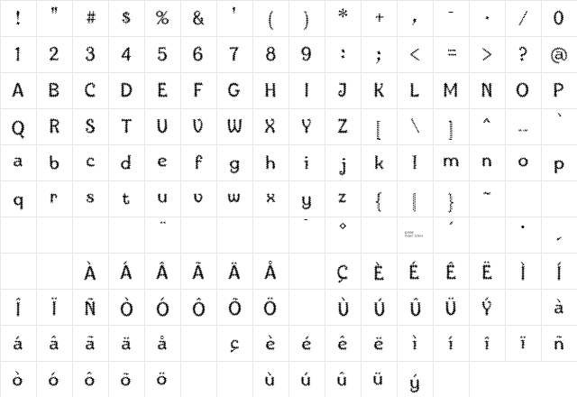 IngoneSaw Regular Character Map