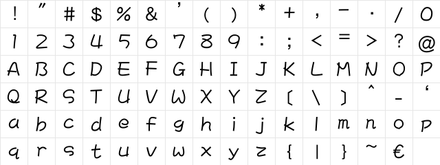 AR Script6 Bold Regular Character Map