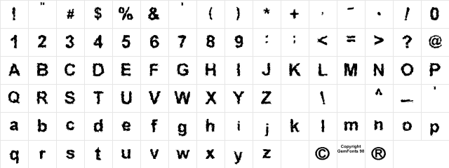 Inked weird Character Map