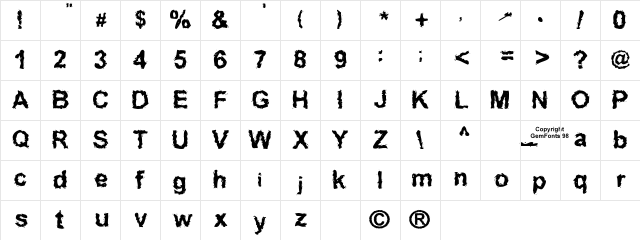 Inked weird Character Map