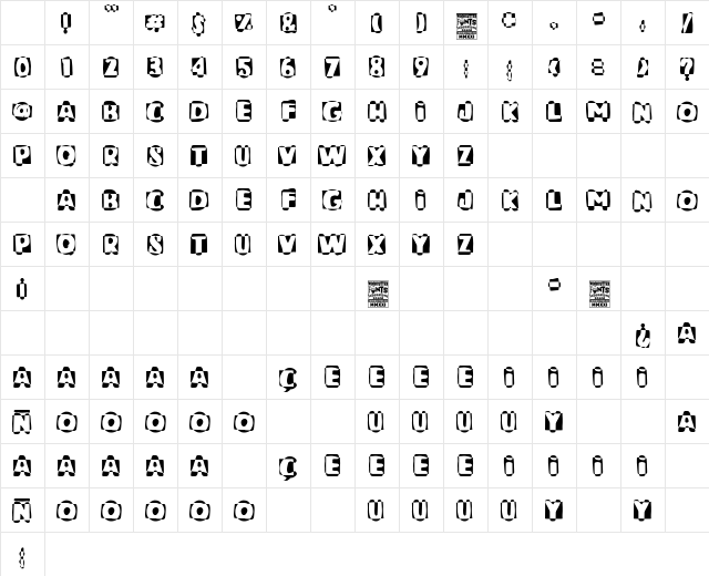 Mandarino Party Regular Character Map