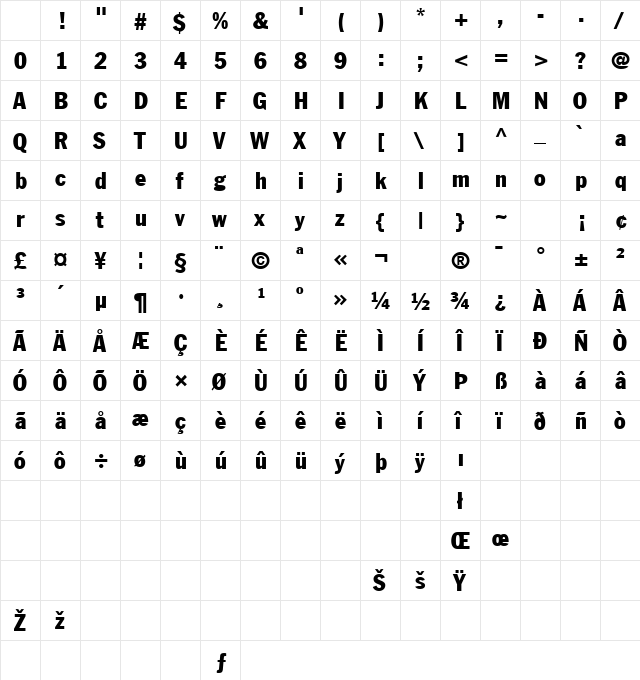 In My Time 3 Condensed Character Map In My Time 3 Condensed Character Map