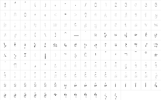 Instrument Regular Character Map