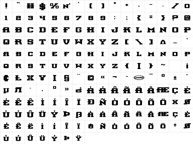 Interceptor Bold Expanded Bold Expanded Character Map Interceptor Bold Expanded Bold Expanded Character Map