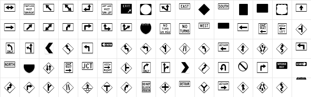 InterstatePi Regular Character Map
