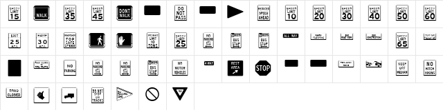 InterstatePi Regular Character Map