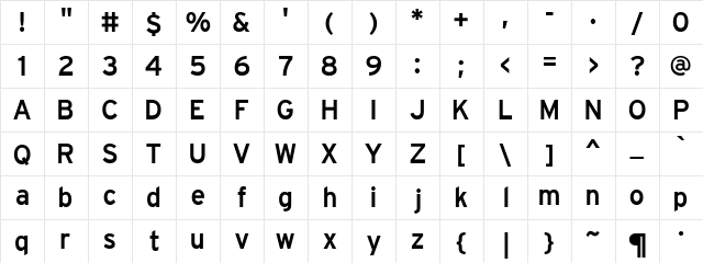 IntraStateHighwayBold Regular Character Map IntraStateHighwayBold Regular Character Map