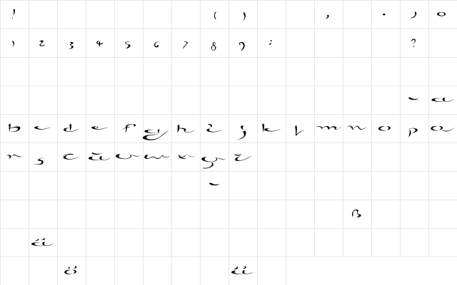 arabica Regular Character Map