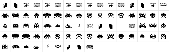 invanders from space dingbats Character Map invanders from space dingbats Character Map