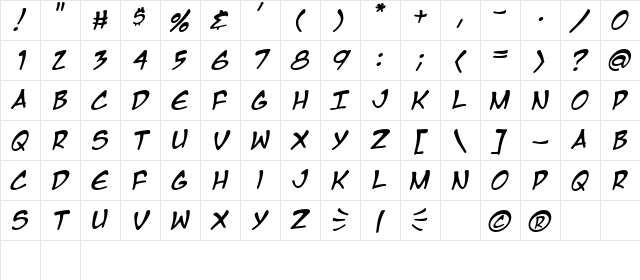 Manga Temple Italic Character Map Manga Temple Italic Character Map