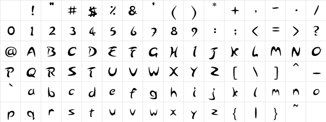 Arabolical 1 Character Map Arabolical 1 Character Map