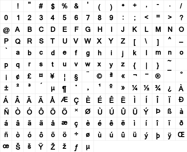Mangal Bold Character Map Mangal Bold Character Map