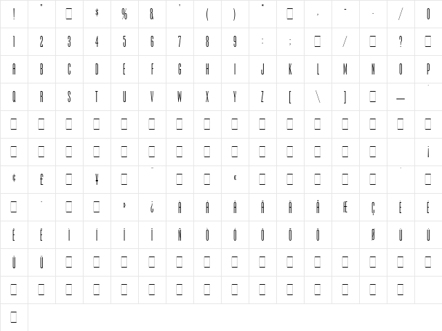 Iris LET Plain Character Map Iris LET Plain Character Map