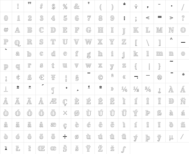 IrisBeckerGradoN-ExBold Normal Character Map