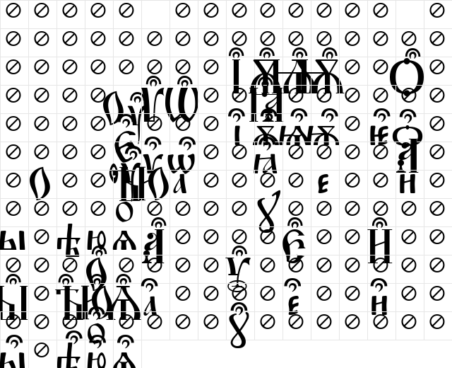 Irmologion BrthCircumflex Normal Character Map