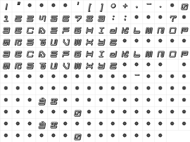 Iron Lounge Smart 2 Regular Character Map