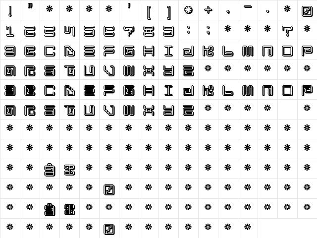 Iron Lounge Smart Regular Character Map