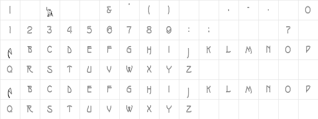 IsadoraHC Regular Character Map