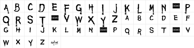 Maniac DEMO Regular Character Map