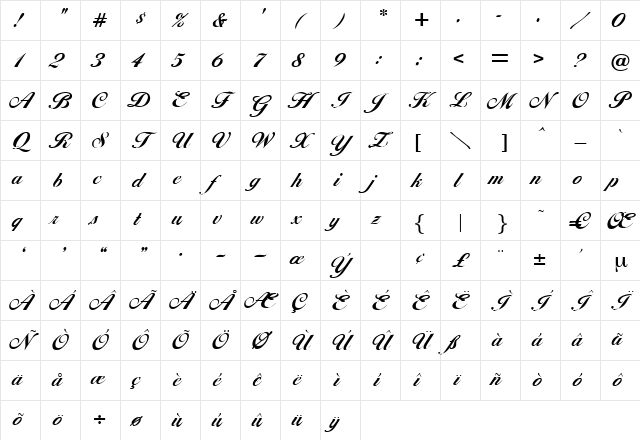 Isolde Regular Character Map Isolde Regular Character Map