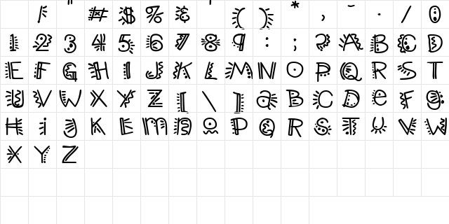 ManicPopThrill Regular Character Map