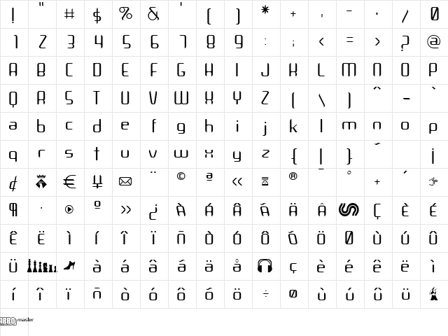 Arbeka Light Character Map Arbeka Light Character Map