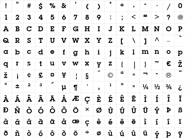 LubalinGraph LT Bold Character Map
