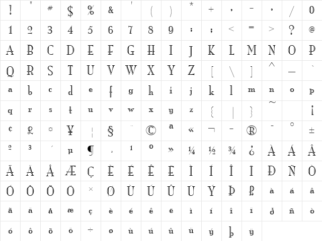 Mona Lisa Recut Regular Character Map Mona Lisa Recut Regular Character Map