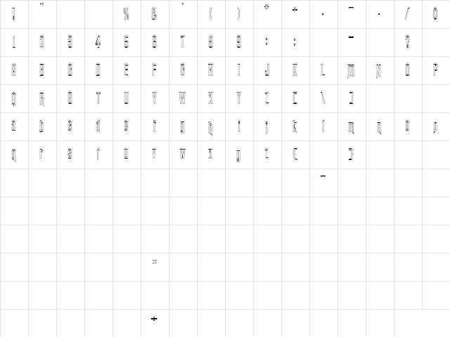 MansionOutline Regular Character Map
