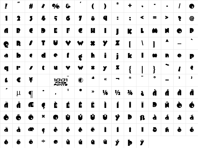 Arbuckle Remix NF Regular Character Map