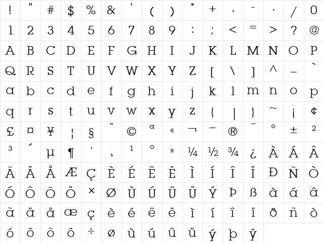 ITCLubalinGraph-Book Book Character Map ITCLubalinGraph-Book Book Character Map