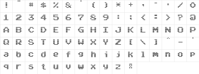 Arcade Classic Regular Character Map