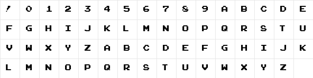 ArcadeClassic Regular Character Map