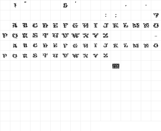 IvyDisplayCaps Bold Character Map IvyDisplayCaps Bold Character Map