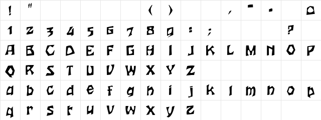 FZ JAZZY 12 Normal Character Map