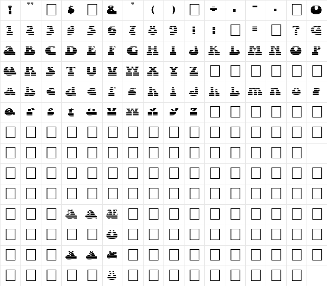 FZ JAZZY 16 STRIPED EX Normal Character Map