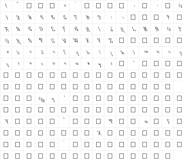 FZ JAZZY 21 STRIPED LEFTY Normal Character Map