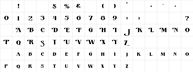 FZ JAZZY 23 EX Normal Character Map FZ JAZZY 23 EX Normal Character Map