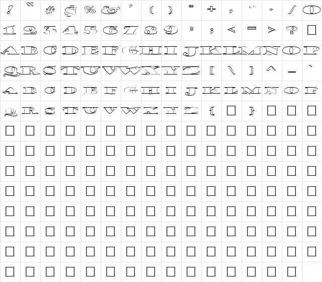 FZ JAZZY 38 HOLLOW EX Normal Character Map