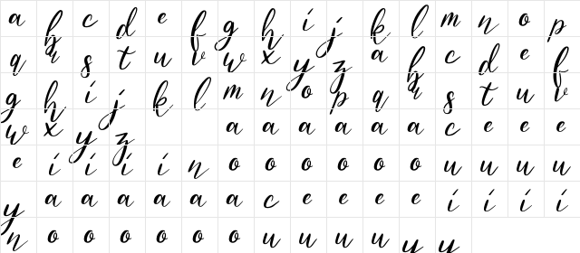 Jabetta Regular Character Map