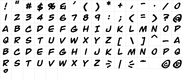 Jack Armstrong Bold Character Map Jack Armstrong Bold Character Map