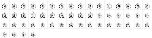 Jack O Regular Character Map