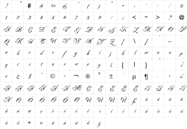 JacobaLightDB Normal Character Map