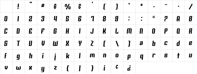Archery Black Rounded Italic Character Map Archery Black Rounded Italic Character Map